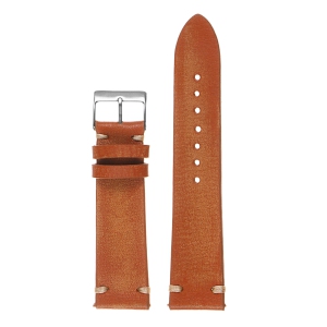 StrapsCo Hand-Stitched Vintage Washed Leather Watch Band Strap for Fitbit Charge 4 & Charge 3 - Washed Tan