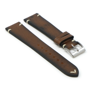 DASSARI Kingwood II Premium Vintage Leather Watch Band Strap for Fitbit Charge 4 & Charge 3 - Brown