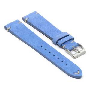 StrapsCo Suede Watch Band Strap (Short, Standard, Long) for Fitbit Charge 4 & Charge 3 - Long - Light Blue & Ivory
