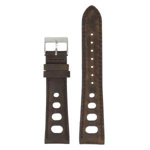 DASSARI Distressed Leather Rally Watch Band Strap for Fitbit Charge 4 & Charge 3 - Brown