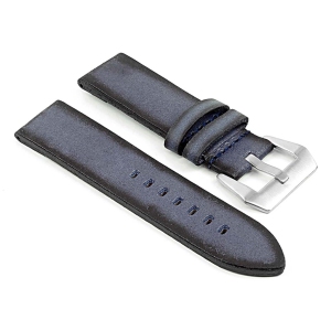 DASSARI Opus Thick Distressed Italian Leather Watch Band Strap for Fitbit Charge 4 & Charge 3 - Blue