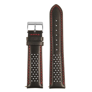 StrapsCo Perforated Rally Watch Band Strap for Fitbit Charge 4 & Charge 3 - Black & Red