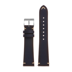 DASSARI Regal II Vintage Leather Watch Band Strap w/ Hand Sewn Stitching for Fitbit Charge 4 & Charge 3 - Blue