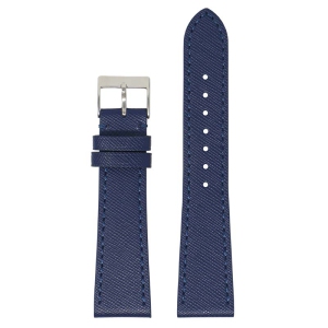 DASSARI Premium Saffiano Leather Watch Band Strap (Short, Standard, Long) for Fitbit Charge 4 & Charge 3 - Short - Blue