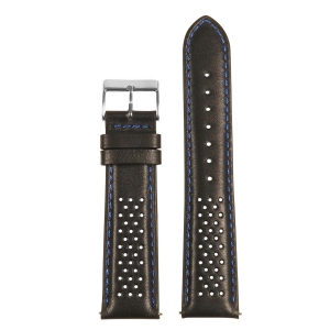 StrapsCo Perforated Rally Watch Band Strap for Fitbit Charge 4 & Charge 3 - Black & Blue
