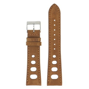 DASSARI Distressed Leather Rally Watch Band Strap for Fitbit Charge 4 & Charge 3 - Tan