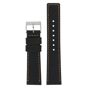 DASSARI Nylon Watch Band Strap for Fitbit Charge 4 & Charge 3 - Black & Orange