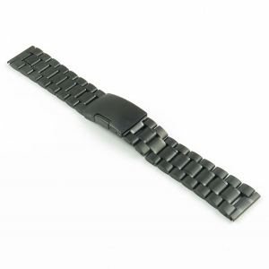 StrapsCo Stainless Steel Oyster Watch Band Strap for Fitbit Charge 4 & Charge 3 - Black