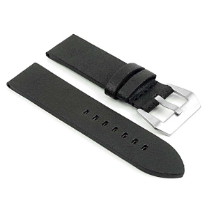 DASSARI Opus Thick Distressed Italian Leather Watch Band Strap for Fitbit Charge 4 & Charge 3 - Black