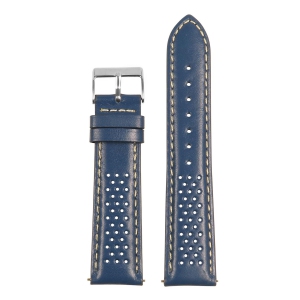 StrapsCo Perforated Rally Watch Band Strap for Fitbit Charge 4 & Charge 3 - Blue & White