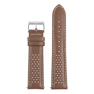 StrapsCo Perforated Rally Watch Band Strap for Fitbit Charge 4 & Charge 3 - Tan & White