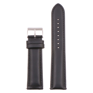 StrapsCo Classic Men's Leather Watch Band Strap (Short, Standard, Long) for Fitbit Charge 4 & Charge 3 - Standard - Black