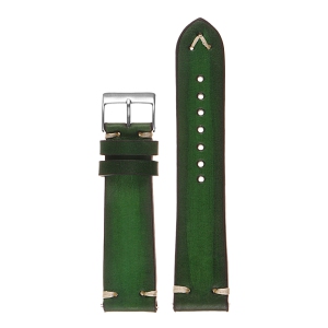 StrapsCo Hand-Stitched Vintage Faded Leather Watch Band Strap for Fitbit Charge 4 & Charge 3 - Faded Green