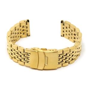 StrapsCo Beads of Rice Bracelet for Fitbit Charge 4 & Charge 3 - Yellow Gold