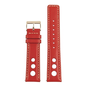 StrapsCo Leather Rally Watch Band Strap for Fitbit Charge 4 & Charge 3 - Red & White