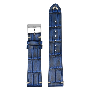 DASSARI Vintage Alligator Watch Band Strap for Fitbit Charge 4 & Charge 3 - Blue