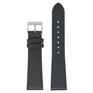 DASSARI Premium Saffiano Leather Watch Band Strap (Short, Standard, Long) for Fitbit Charge 4 & Charge 3 - Short - Graphite