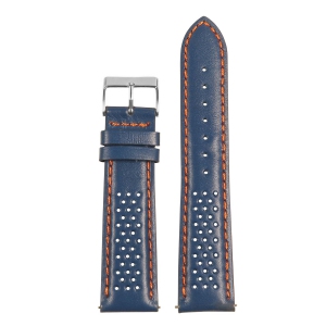 StrapsCo Perforated Rally Watch Band Strap for Fitbit Charge 4 & Charge 3 - Blue & Orange