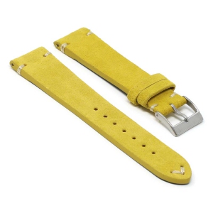 StrapsCo Suede Watch Band Strap (Short, Standard, Long) for Fitbit Charge 4 & Charge 3 - Long - Yellow & Ivory