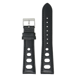 DASSARI Distressed Leather Rally Watch Band Strap for Fitbit Charge 4 & Charge 3 - Black