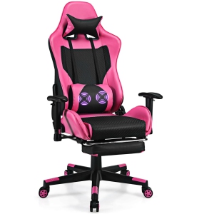 Costway Massage Gaming Chair Reclining Racing Office Computer Chair with Footrest