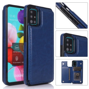 Leather Flip Wallet Case Card Holder Phone Back Cover for Samsung Galaxy Note 20 Ultra (Blue)