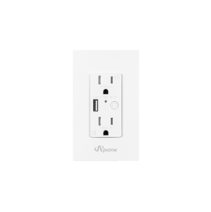 Apone WiFi Wallmount Outlet 15A- 1 Port USB