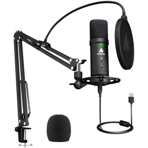MAONO AU-PM401 192KHz/24Bit Zero Latency USB Computer Condenser Cardioid Mic with Mute Button for Podcasting, Gaming, YouTube, Streaming, Recording Music - Open Box