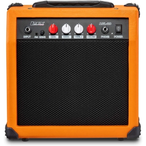 LyxPro Electric Guitar Amp 20 Watt Amplifier Built In Speaker Headphone Jack And Aux Input Includes Gain Bass Treble Volume And Grind - Sunburst