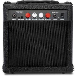LyxPro Electric Guitar Amp 20 Watt Amplifier Built In Speaker Headphone Jack And Aux Input Includes Gain Bass Treble Volume And Grind - Black