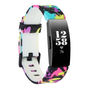 StrapsCo Print Silicone Rubber Watch Band Strap for Fitbit Inspire & Inspire HR - Medium-Long - Abstract Art