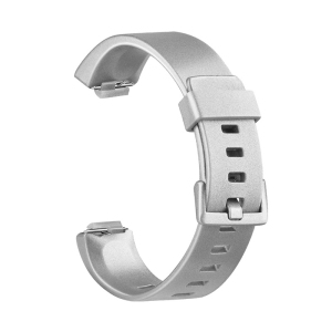 StrapsCo Women's TPU Rubber Watch Band Strap for Fitbit Inspire & Inspire HR - Short-Medium - Silver