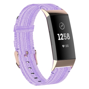 StrapsCo Woven Nylon Watch Band Strap for Fitbit Charge 4 & Charge 3 - Violet