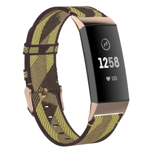 StrapsCo Woven Nylon Watch Band Strap for Fitbit Charge 4 & Charge 3 - Yellow