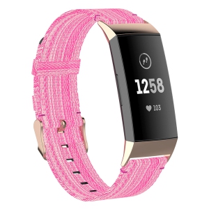 StrapsCo Woven Nylon Watch Band Strap for Fitbit Charge 4 & Charge 3 - Pink