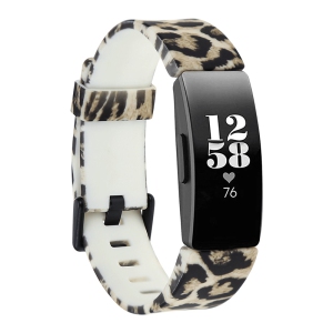 StrapsCo Print Silicone Rubber Watch Band Strap for Fitbit Inspire & Inspire HR - Medium-Long - Animal Print