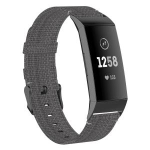 StrapsCo Woven Nylon Watch Band Strap for Fitbit Charge 4 & Charge 3 - Grey
