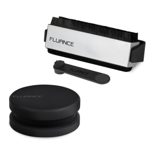 Fluance Vinyl Record Accessory Kit With Record and Stylus Anti-Static Carbon Fiber Brushes and Record Weight (VB52RW03)