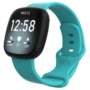 StrapsCo Silicone Rubber Infinity Watch Band Strap for Fitbit Sense - Medium-Long - Teal