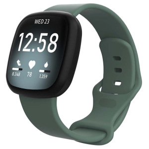 StrapsCo Silicone Rubber Infinity Watch Band Strap for Fitbit Versa 3 - Short-Medium - Green