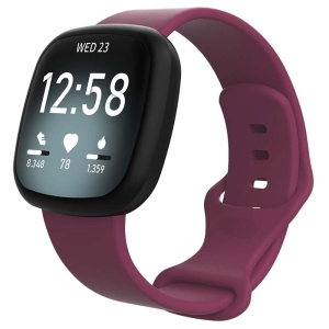 StrapsCo Silicone Rubber Infinity Watch Band Strap for Fitbit Versa 3 - Medium-Long - Purple