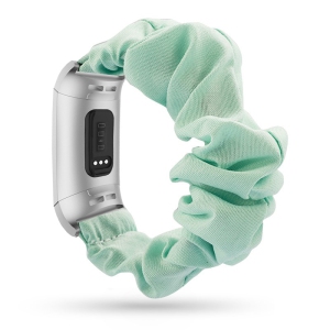 StrapsCo Elastic Nylon Scrunchie Watch Band Strap for Fitbit Charge 4 & Charge 3 - Teal