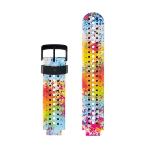 StrapsCo Print Patterned Silicone Rubber Watch Band Strap for Garmin Forerunner 220 / 230 / 235 / 735XT / Approach S6 / S20 - Paint Splatter