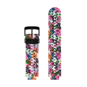 StrapsCo Print Patterned Silicone Rubber Watch Band Strap for Garmin Forerunner 220 / 230 / 235 / 735XT / Approach S6 / S20 - Butterfly Garden