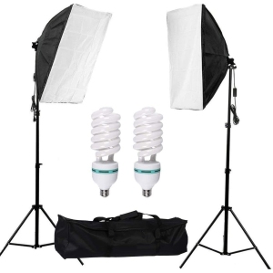 Vivider (TM) 2PCS Softbox Photography Continuous Lighting Kit 150W 5500K Bulbs 20"X28" Professional Photo Studio Equipment with 2M Adjustable Stand CFL Bulb