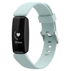 StrapsCo Smooth Soft Silicone Rubber Watch Band Strap for Fitbit Inspire 2 - Medium-Long - Pale Green