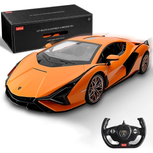 Rastar Lamborghini Toy Car, 1/14 Lamborghini Sian Radio-Controlled Vehicle(Orange)