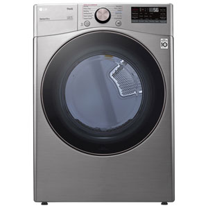 LG 7.4 Cu. Ft. Stackable Electric Dryer with AI Sensor Dry, TurboSteam, Energy Star & ThinQ (DLEX3850V) - Graphite Steel