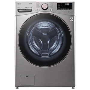 LG 5.2 Cu. Ft. (IEC) Front Load Washer with ThinQ, 6Motion, ColdWash, and Steam - Energy Star (WM3850HVA) - Graphite Steel