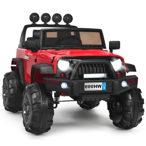 Gymax Electric Kids Ride On 12V Truck Car w/ MP3 Remote Control Black/Pink/Red/White